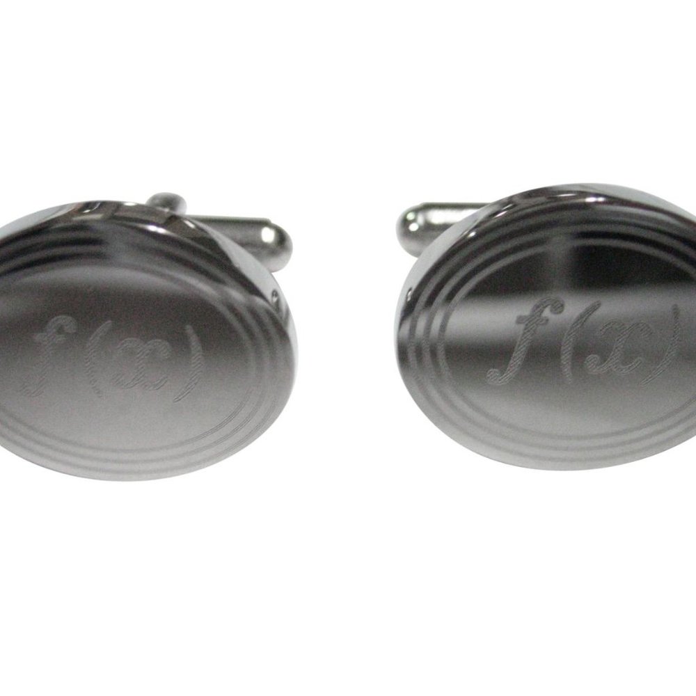 Silver Toned Mathematical Function Of X Cufflinks - image 1